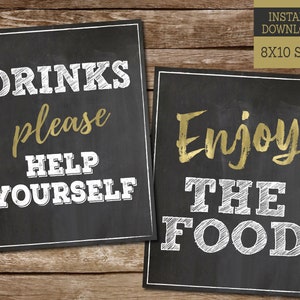 Food and Drinks Signs Cards and Gifts Sign PRINTABLE - Etsy