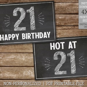 21st Birthday Signs Happy 21st Birthday PRINTABLE Signs 21 - Etsy