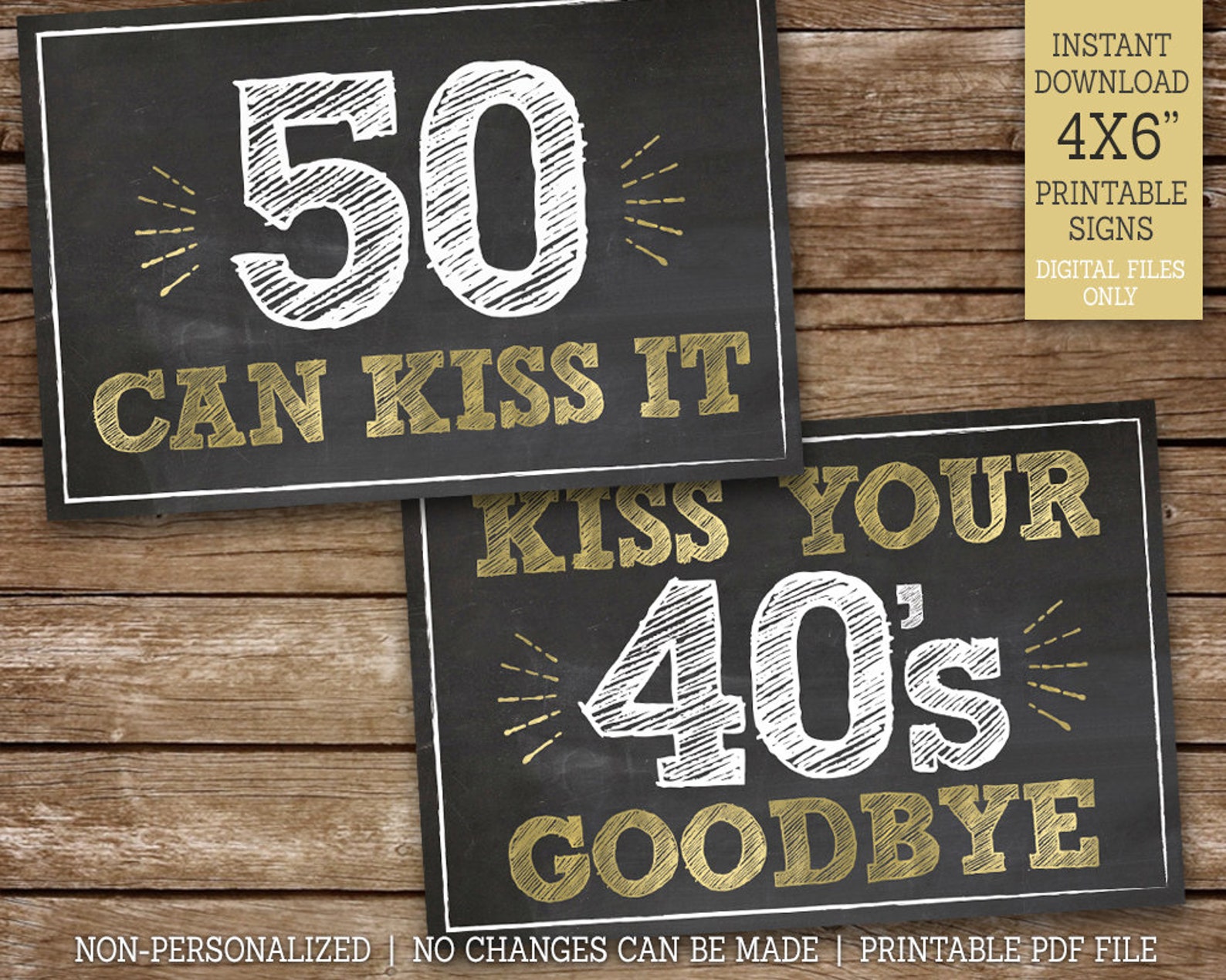 50th Birthday Signs, 50 Sucks, 50 Rocks, 50 Blows, 50 Can Kiss It ...