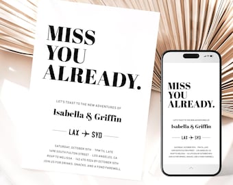 Leaving Party Invitation | Farewell Going Away Miss You Already Invite | Printable Phone Template | Instant Download FAR1