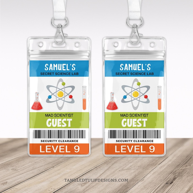 Science Birthday VIP Badge | VIP Mad Scientist Name Badge | Editable ...