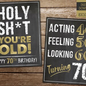 70th Birthday Decorations, 70th Birthday PRINTABLE Signs, Cheers to 70 ...