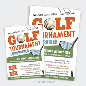 Editable Golf Tournament Fundraiser Flyer and Poster, Golf Fundraiser Invitation, Golfing Fundraiser Event Printable GFR1