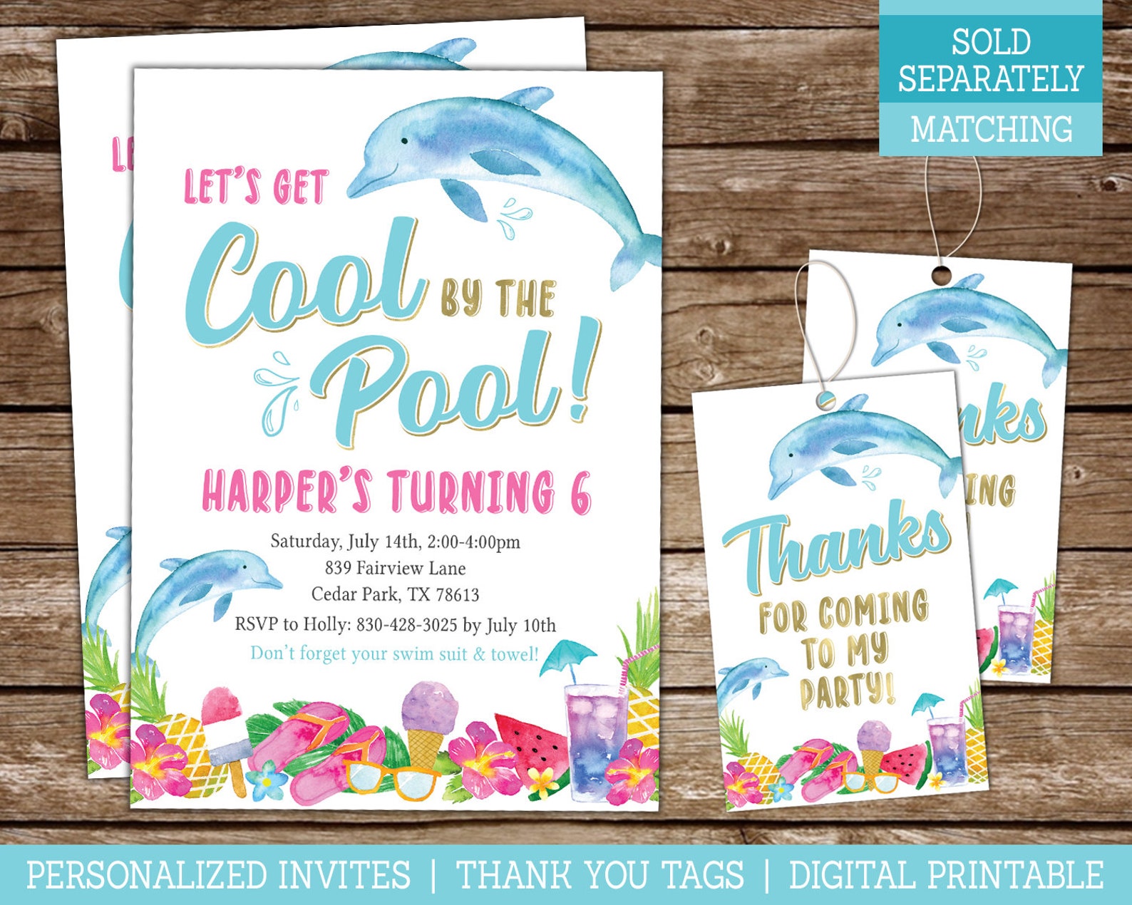 Dolphins Happy Birthday Banner for Girls PRINTABLE Banner for - Etsy