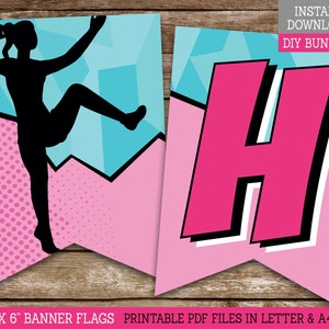 Rock Climbing Happy Birthday Banner for Girls, PRINTABLE Birthday Banner for Climbing Birthday Party Decor, DIY Banner, Instant Download CL3 image 2