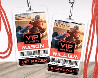 Go Kart VIP Badge | Go Kart Birthday VIP Rider Name Badge | Editable Lanyard Template | Instant Download GOK1