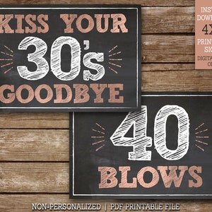 40th Birthday Signs, 40 Sucks, 40 Rocks, 40 Blows, Cheers to 40 Years ...