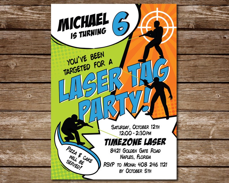 Laser Tag Birthday Invitation Laser Tag Party Invite - Etsy