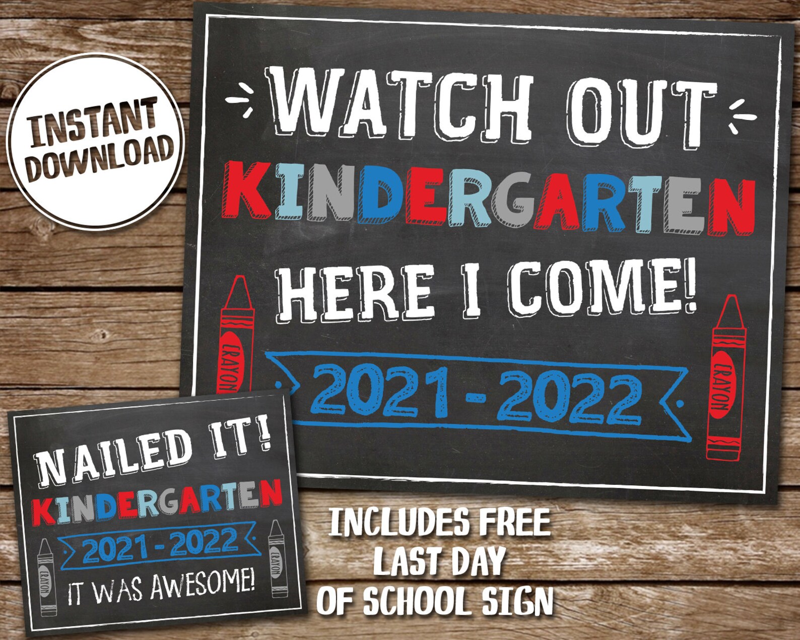 First Day of Kindergarten Sign 20212022 PRINTABLE First Day Etsy