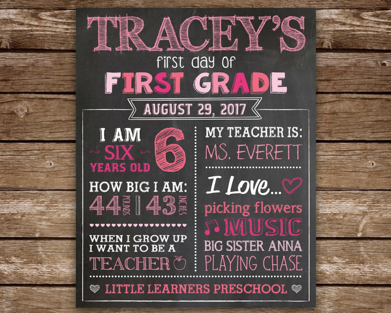 First Day of School Chalkboard Printable First Day of School - Etsy