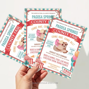 County Fair Flyer and Poster Template, Editable County Fair Invitation, Country Fun Fair Invite, Cowboy Rodeo Flyer Printable, FSC1