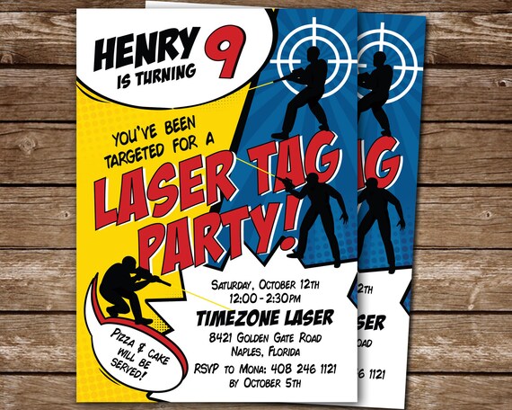 Laser Tag Birthday Party Invitation, Laser Tag Party Invite, PRINTABLE ...