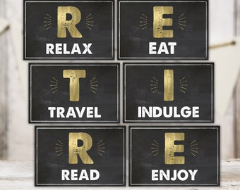 Retirement Party Sign | Relax Eat Travel Retirement Decoration | Printable Sign | Instant Download RE1