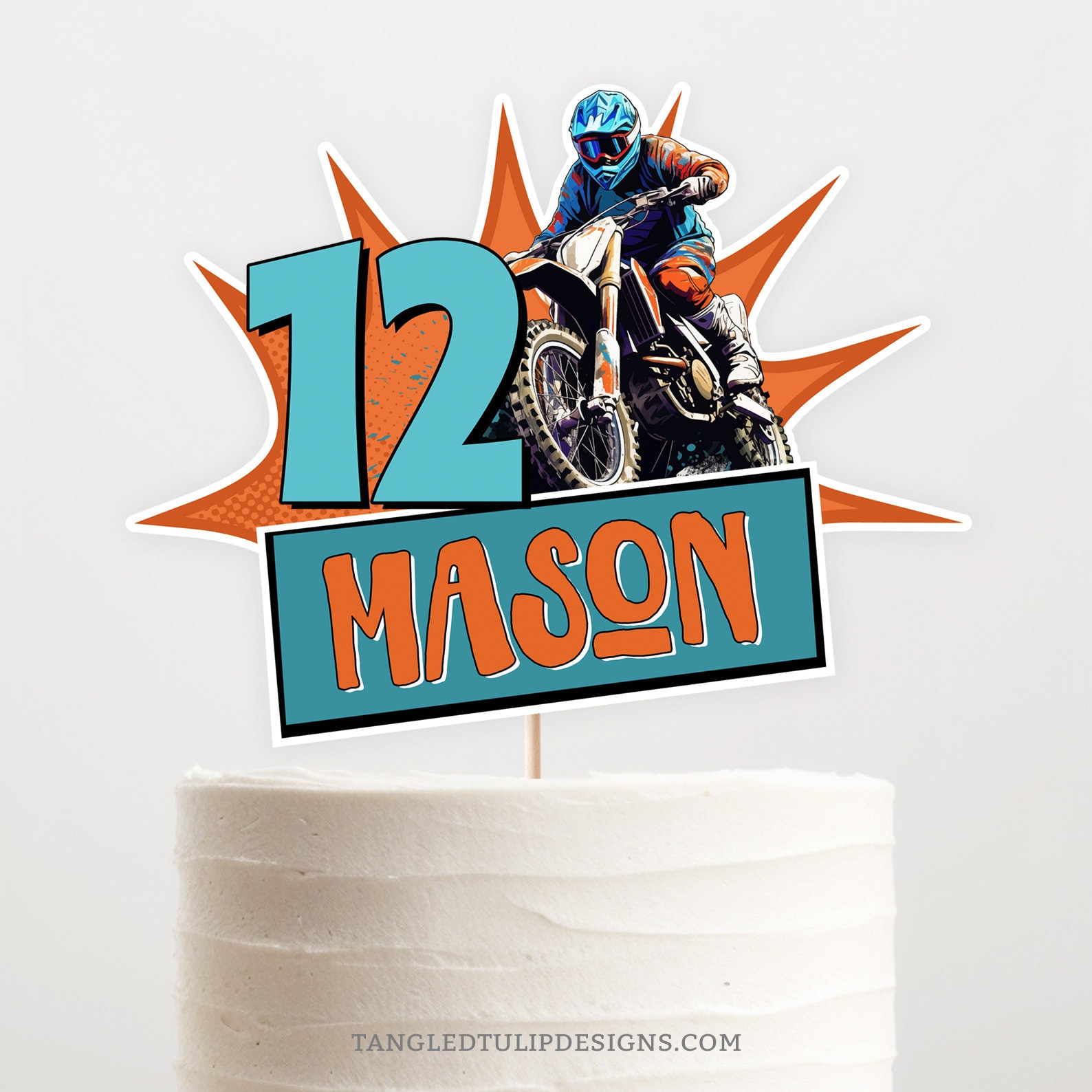 Decorazioni Per Torta Moto Cross – Set Compleanno Per Uomo E Babyshower, Con Moto E Bandiere