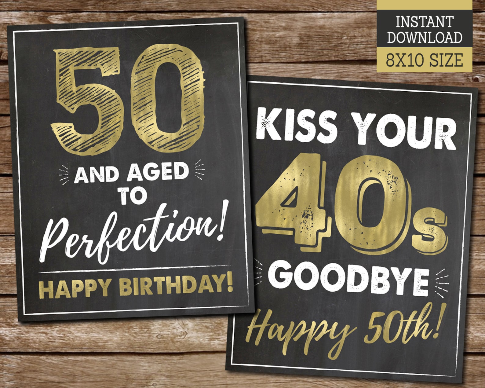 Kiss Your 40s Goodbye Happy 50th Birthday PRINTABLE Signs 50 Etsy kiss-your-40s-goodbye-happy-50th-birthday-printable-signs-50-etsy