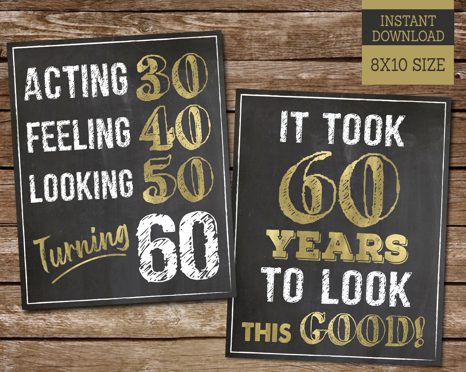 60th Birthday Sign Pack 60th Birthday PRINTABLE Signs 60th - Etsy