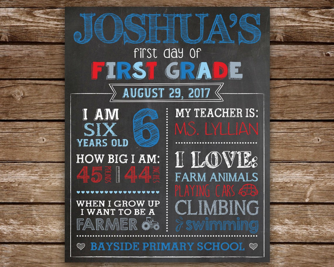 First Day of School Chalkboard Printable First Day of School - Etsy
