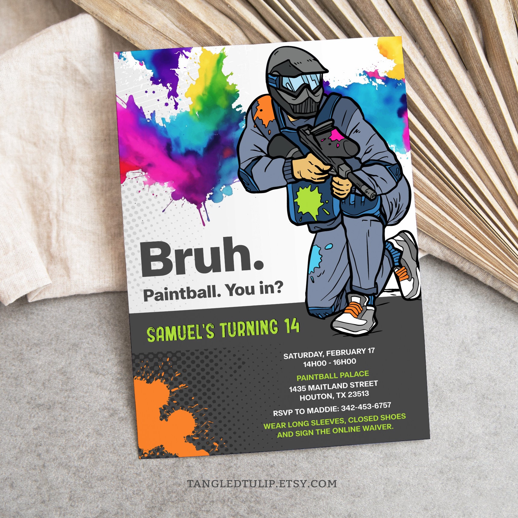 Editable Paintball Invitation Template Bruh Boy Paintball Party Invite Paint Splats Teen Paintballer Instant Download Corjl PAI1 - Etsy editable-paintball-invitation-template-bruh-boy-paintball-party-invite-paint-splats-teen-paintballer-instant-download-corjl-pai1-etsy