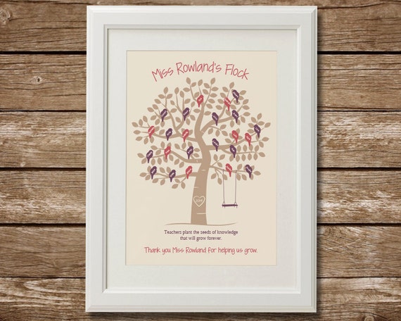 Personalized Teacher's Gift, Customized Teacher's Gift, Digital File, Teacher Tree Print, Classmates Names, Custom Teacher Gift Il_570xn