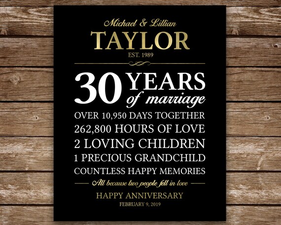 30e Verjaardag Cadeau 30 Jaar Getrouwd AFDRUKBAAR 30e, 45% OFF