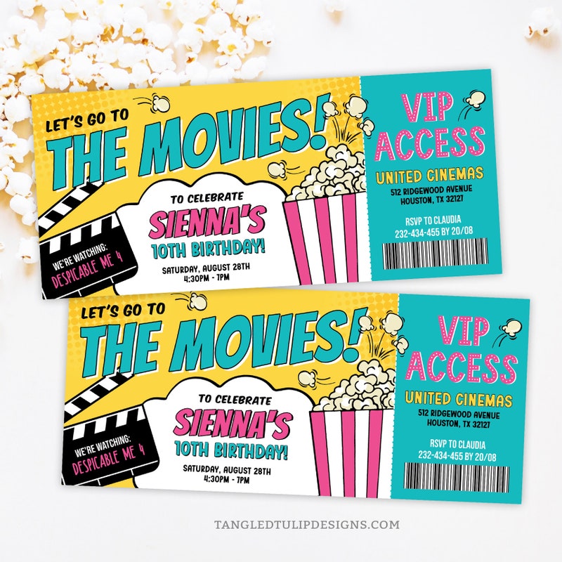 Movie Ticket Invite - Etsy