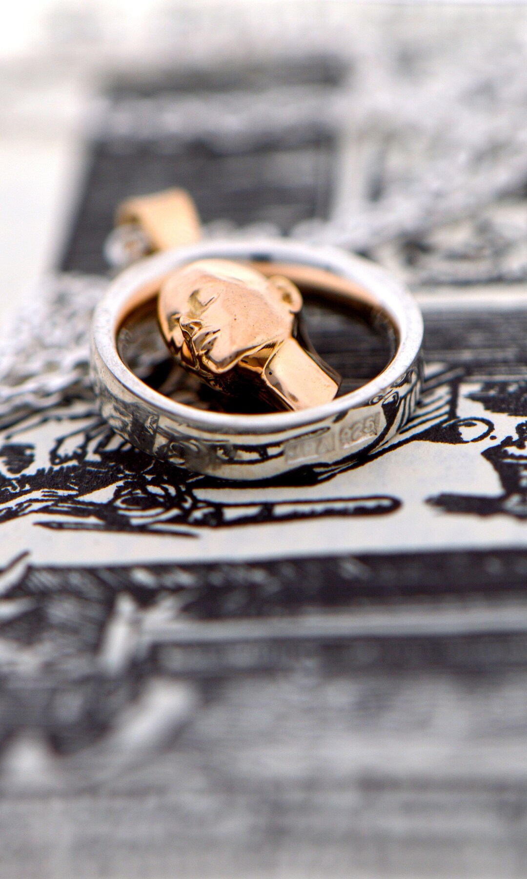 Statuesque Petite Pendant. Gold Statue. Stimm Jewelry. Contemporary Necklace. Tiny Charm