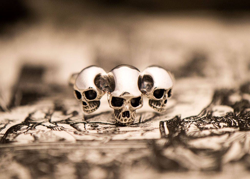 CRAZY PIG 3D SKULL CROSS BONE RING 23号 CRAZY PIG 3D SKULL CROSS BONE RING 23号