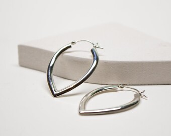 Peak Hoop Earrings - Sterling Silver