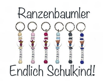 Pendentif sac / Ranzenbaumler - Enfin écolier - divers. Couleurs - Ours - Filles garçons - Inscriptions à l’école 2023 - Sac d’école - Cône d’école