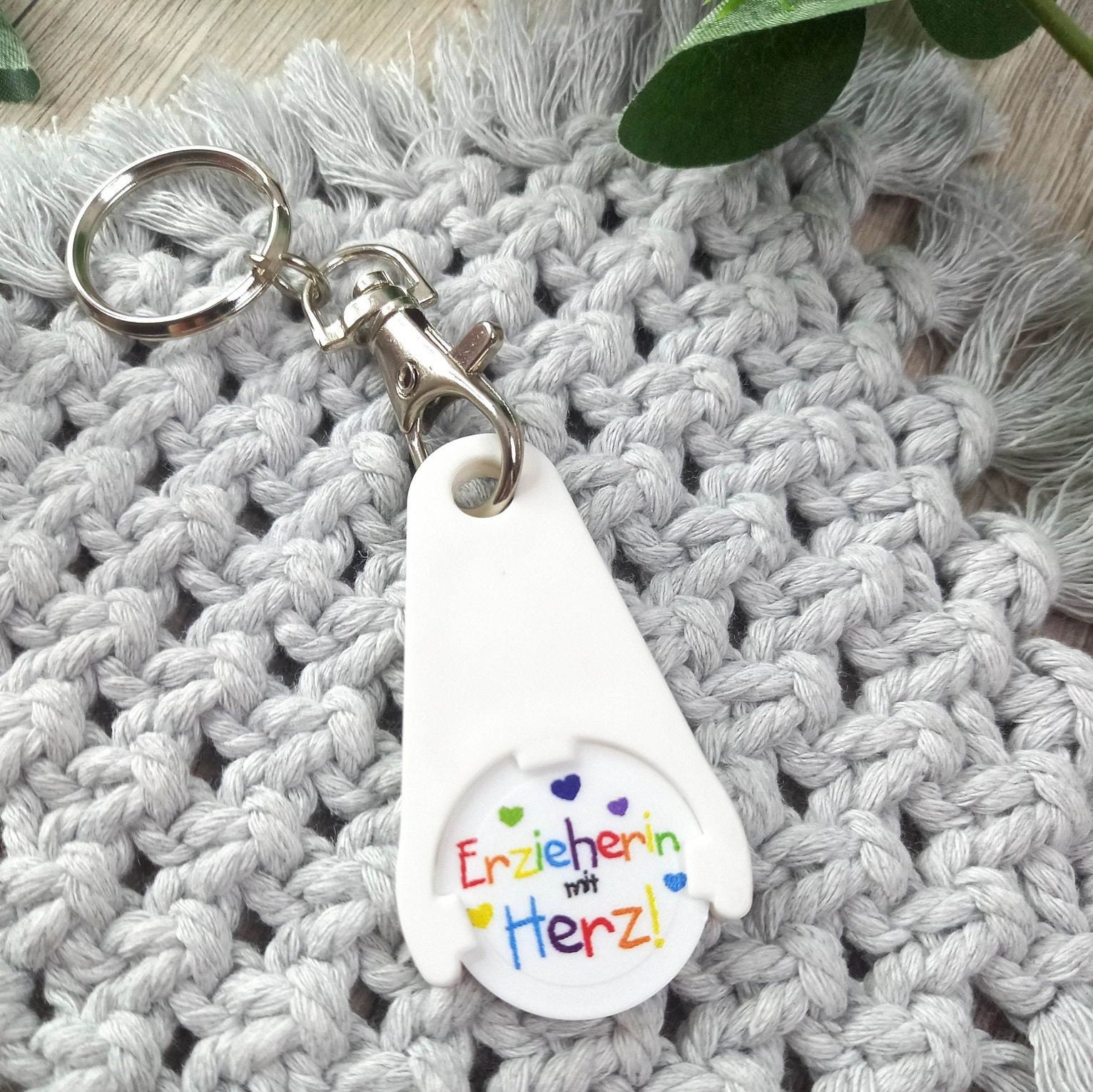 6 Gettoni Portachiavi Per Carrello Della Spesa In Acciaio, Regalo Per Maestre E Insegnanti, Design Arcobaleno/bambini/fiore, Pratico E Decorativo