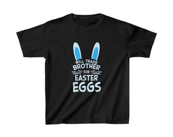 Kids Heavy Cotton T-Shirt - Oster Shirt - Mädchen - Jungen - T-Shirt - Easter - Bunny - Hase