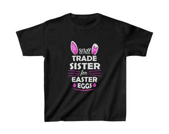 Kids Heavy Cotton T-Shirt - Oster Shirt - Mädchen - Jungen - T-Shirt - Easter - Bunny - Hase