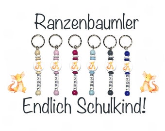 Bag pendant / Ranzenbaumler - Finally schoolchild - various. Colors - Dragon - School Enrollment 2023 - Back to School - School Cone - School Bag