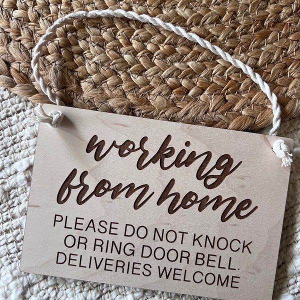 Working from home sign, Do not disturb sign, Front door sign, No soliciting