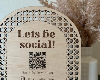 Let’s get social, Social media sign, small business social media sign, let’s be social sign, let’s get social