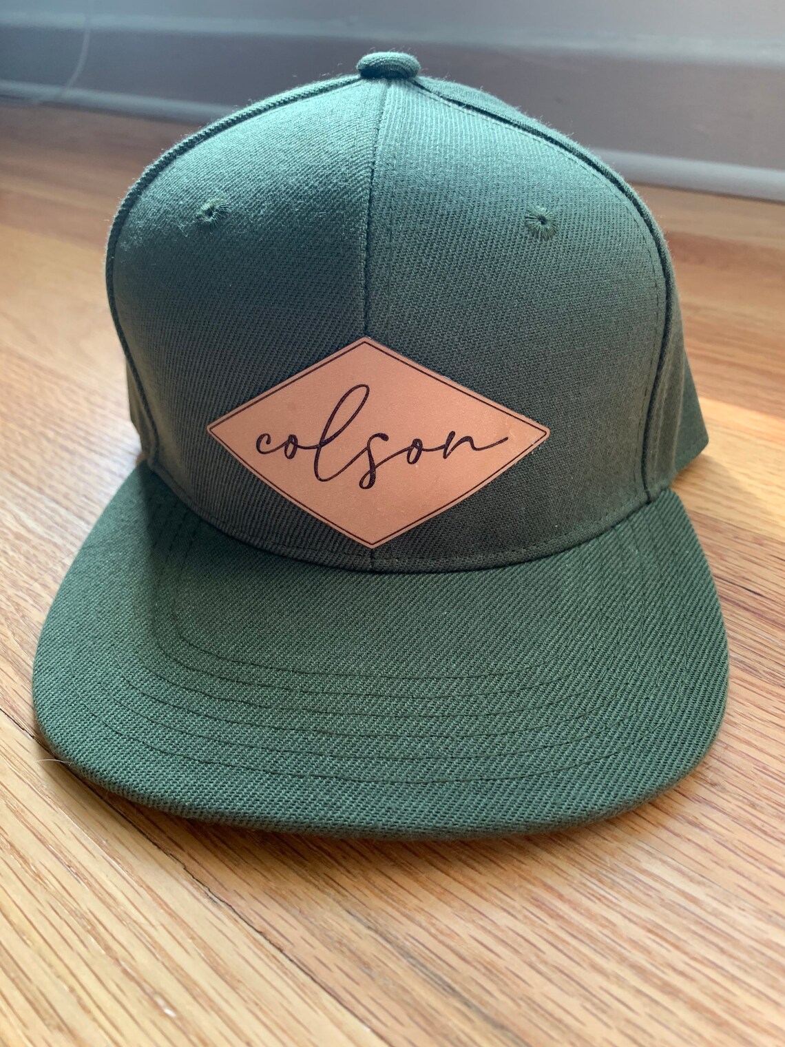 Kids Leather Patch Hat Personalized Kids Hat Monogram Etsy