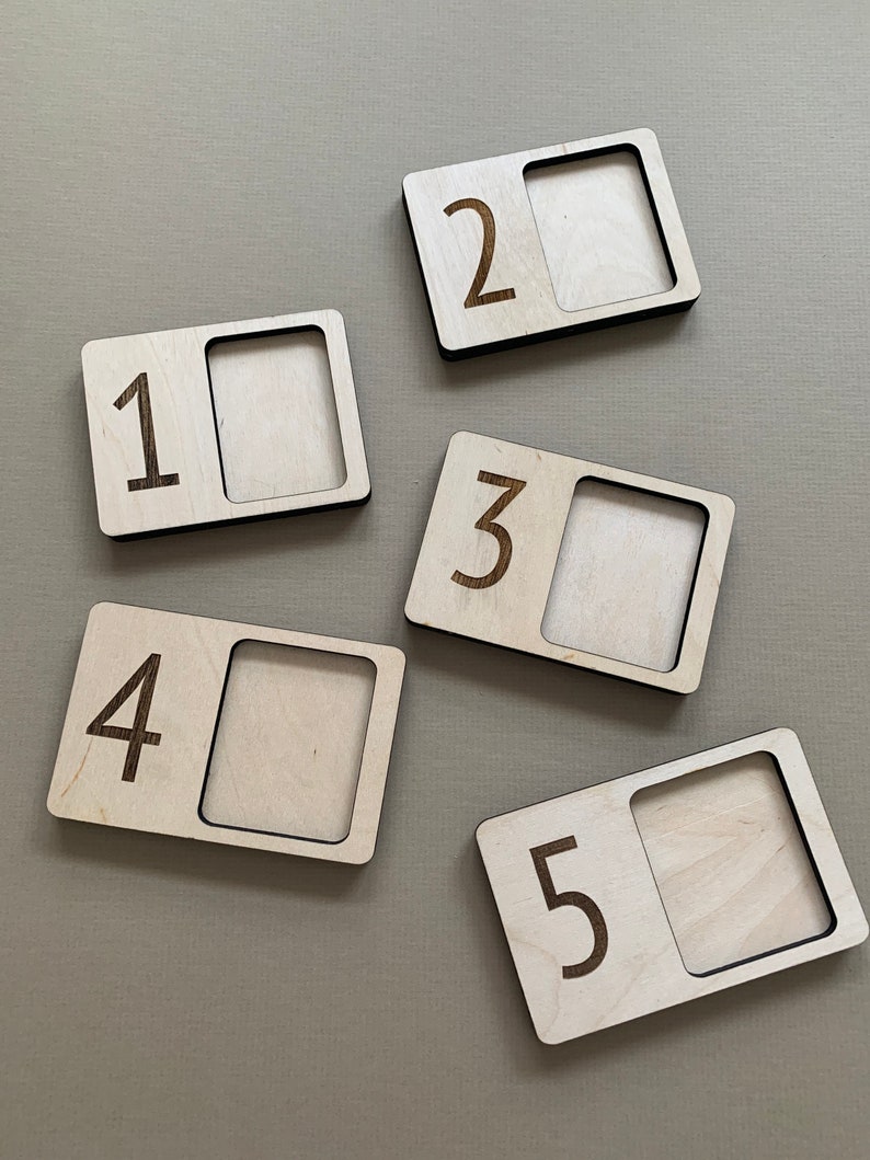 wooden counting tray Counting trays Montessori toy