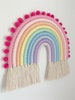 Pastel fiber rainbow wall hanging, macrame rainbow, pastel rainbow 