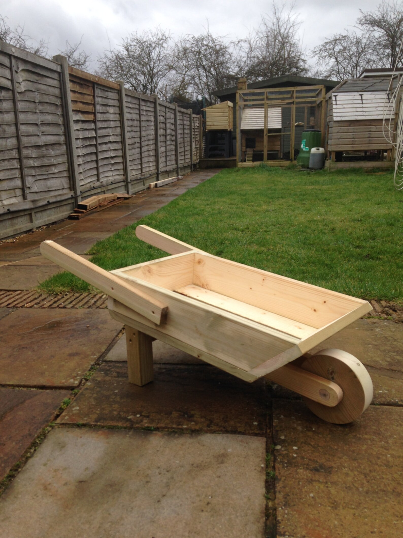 traditional wooden wheelbarrow