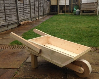 Wooden wheelbarrow