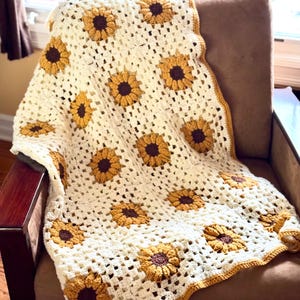 Sunflower Crochet Blanket