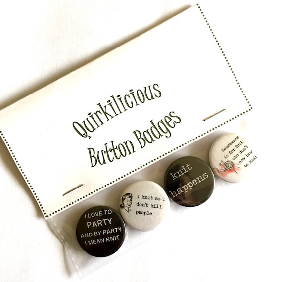25mm//1in Novelty Get Your Knits Out Pinback Button Badge Gift Fun