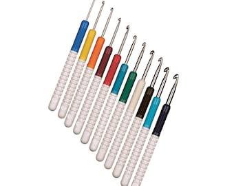 Addi Aluminium Comfort Grip Crochet Hook, Sizes 2mm - 6mm