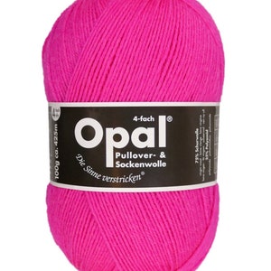 Opal Uni Neon 4 Ply, Sock Yarn, Wool Neon Pink