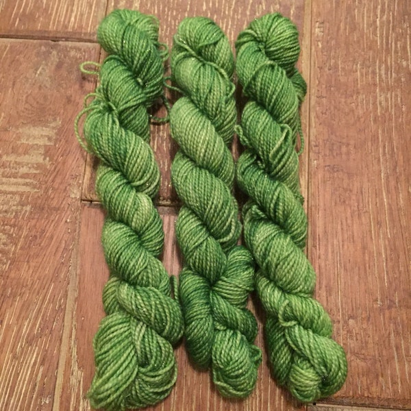 Hand Dyed Yarn, Mini Skein, Silver Sparkle Sock Mini, 20g/0.7oz, 'Glitter and Grease'