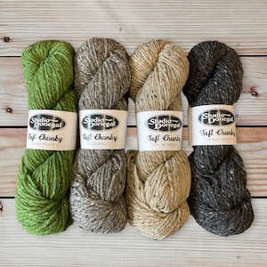 Studio Donegal, Soft Donegal Chunky Yarn Wool, 100g/3.5oz, Irish Yarn Wool