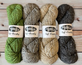 Studio Donegal, Soft Donegal Chunky Yarn Wool, 100g/3.5oz, Irish Yarn Wool