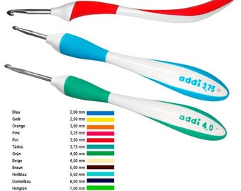 Addi Swing Crochet Hook, Sizes 2.5mm - 8mm