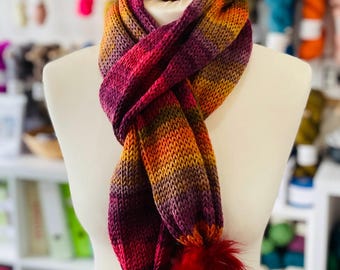 ユニオンジャックニットマフラー | 二重構造 | 暖かい冬用マフラー