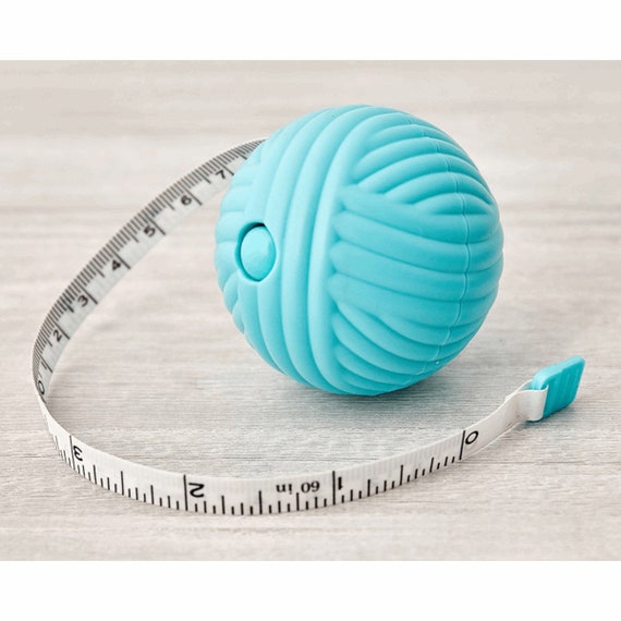 Novelty Retractable Tape Measure: Blue Yarn Ball Novelty Retractable Tape Measure: Blue Yarn Ball